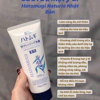 Sữa rửa mặt HATOMUGI Nhật Bản
