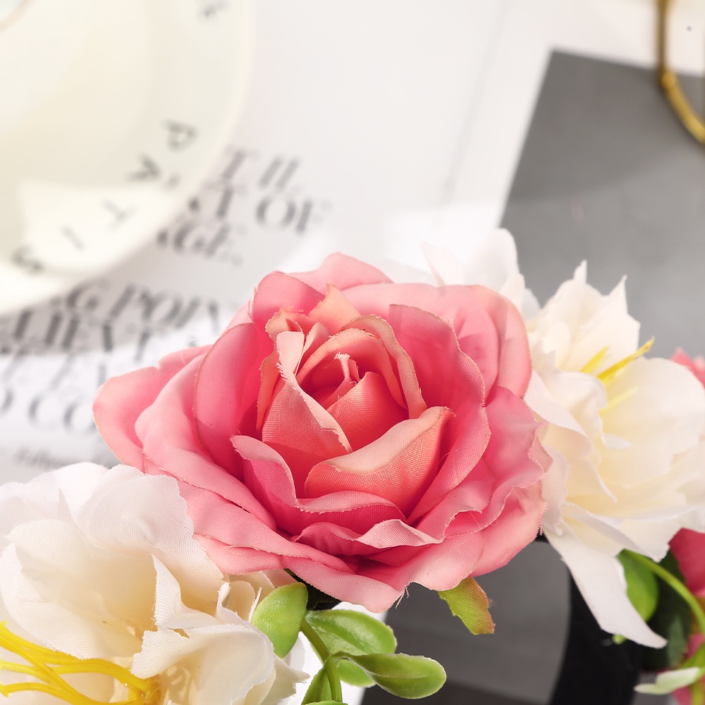 Băng đô HAIMEIKANG phối hoa hồng giả thời trang cho cô dâu