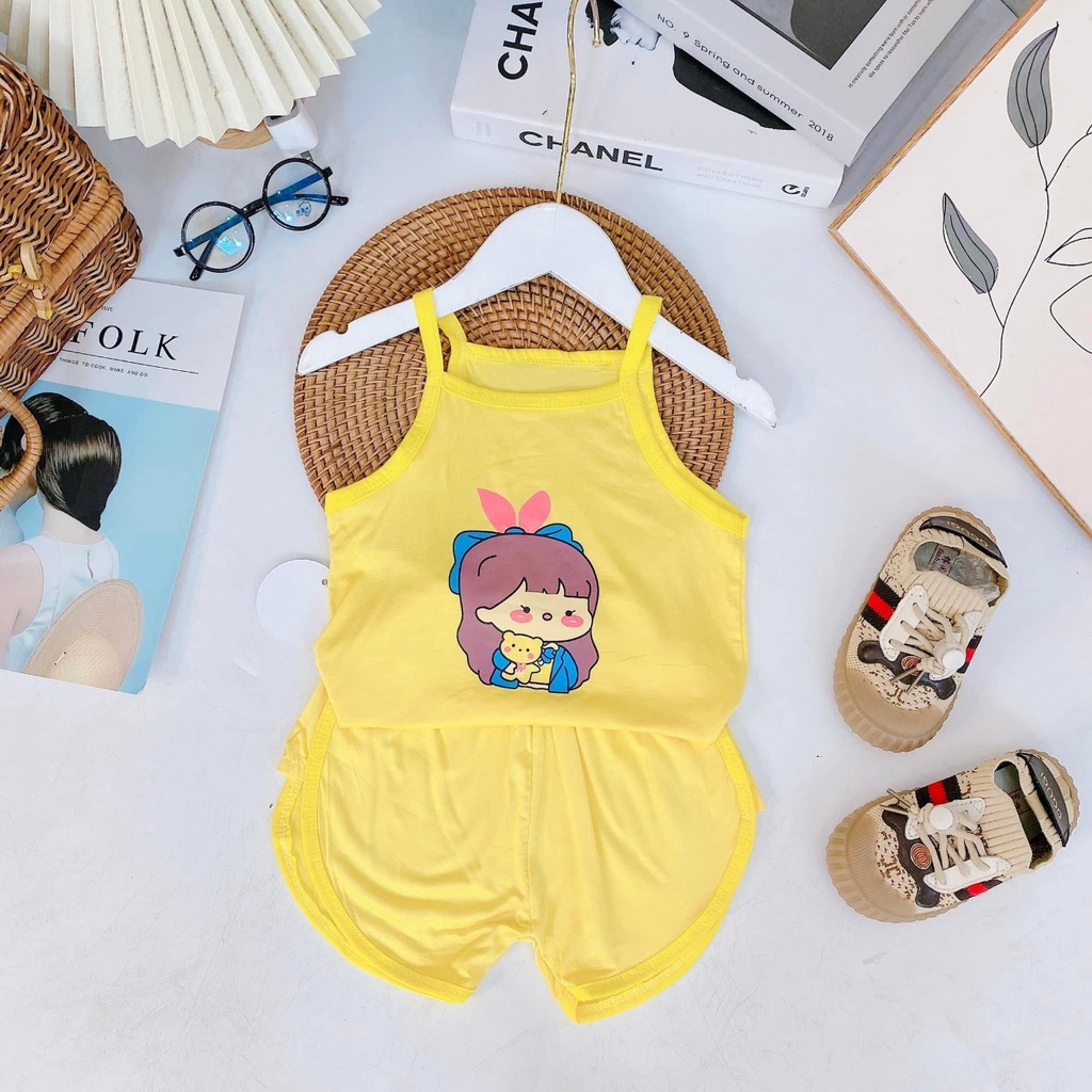*** Free Ship *** Bộ Áo 2 Dây Chào Hè Minky Mom Chất Thun Lạnh Siêu Dễ Thương Cho Bé Gái