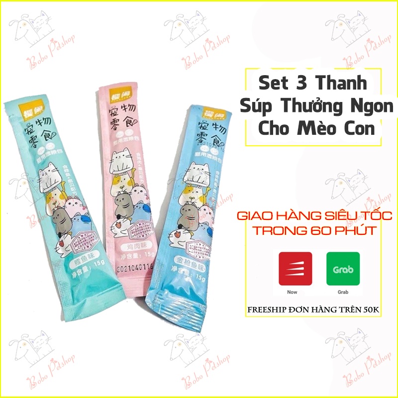 Set 3 Thanh Soup Thưởng Súp Thưởng Shizuka Cho Mèo Con Thú Cưng Snack Ăn Vặt Cho Chó Mèo - Bobo Pet Shop Hà Nội