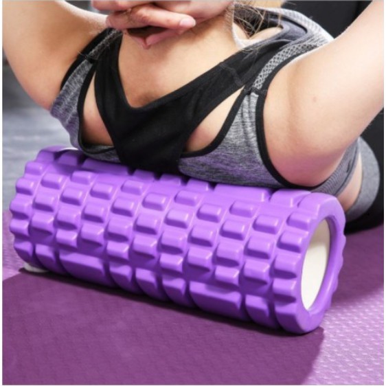 Con lăn Yoga Massage Foarm Roller, ống trụ lăn giãn cơ tập GYM xốp thể thao có gai roam rollet cao cấp