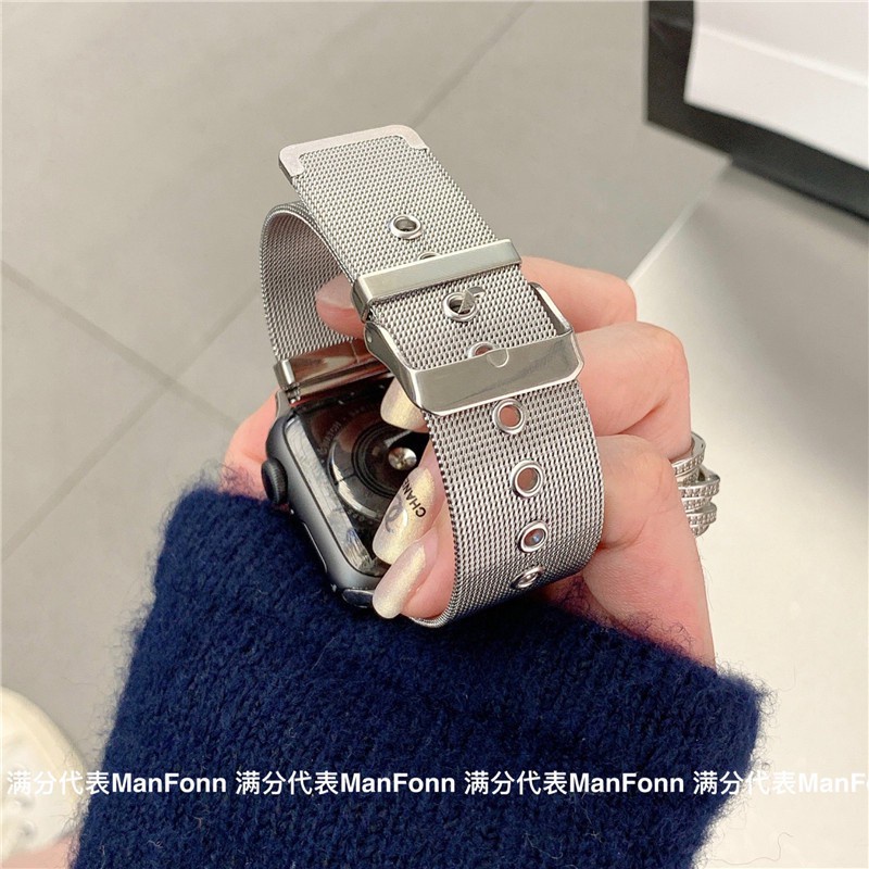 Dây Đeo Milanese Khóa Kim Loại Cho Đồng Hồ Thông Minh Apple Watch 3 4 5 6 Se 38mm40mm 42mm 44mm