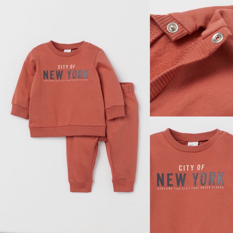 H & m Set 2 Áo Nỉ Màu Đỏ Gạch / Đỏ Ở Cửa Hàng Gốc New York