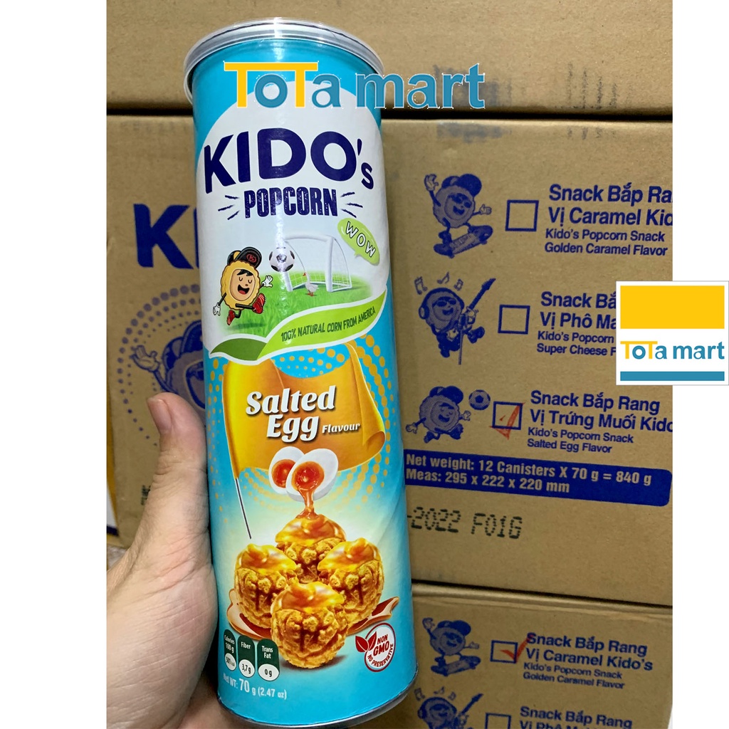 (hsd 12--02/2023) Snack bắp rang KIDO Malaysia lon 70g.