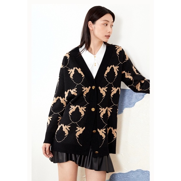 A819 Cardigan hoạ tiết xuất dư của YINER