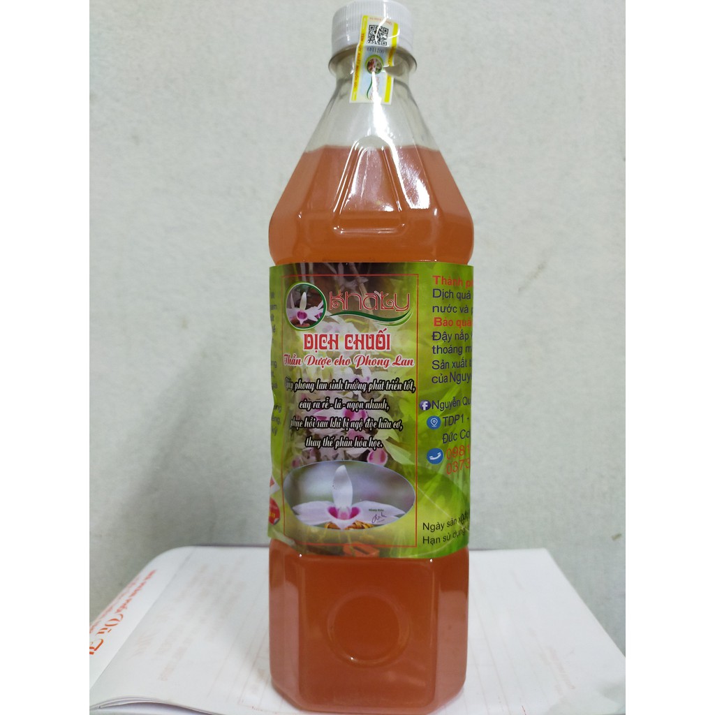 Dịch chuối Nguyễn Quốc Tư - Kích thích ra rễ - Phòng chống thối nhũn -Thần dược cho hoa lan (chai 1 lít)