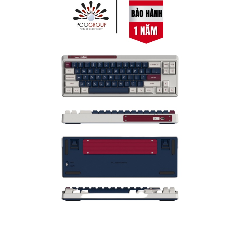 Bàn Phím Cơ FL-Esports CMK68SAM Metal Heart-Led RGB-Hot Swap có 3 chế độ kết nối: USB / 2.4 / Bluetooth - Pin 2000 mAh