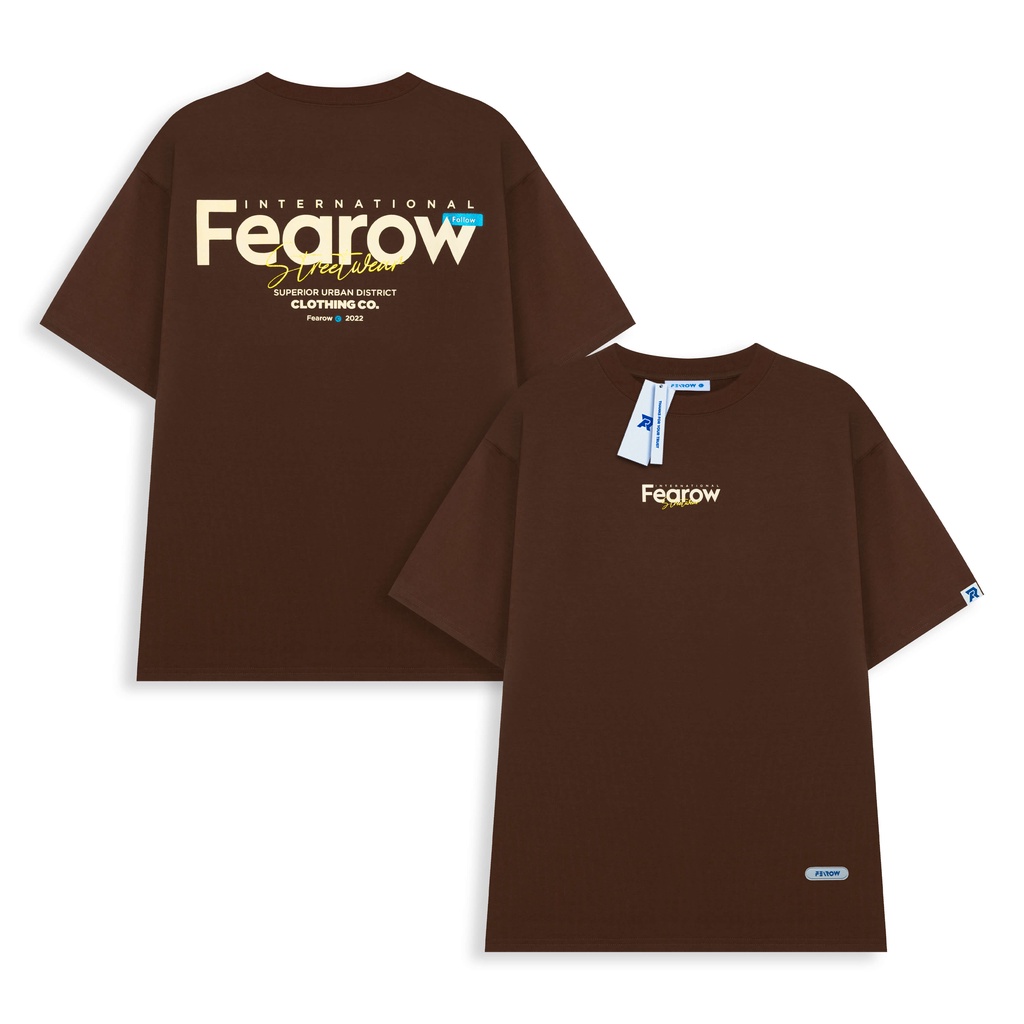 Áo thun nam nữ local brand unisex Fearow Multifont / Màu Nâu Đậm - FW164