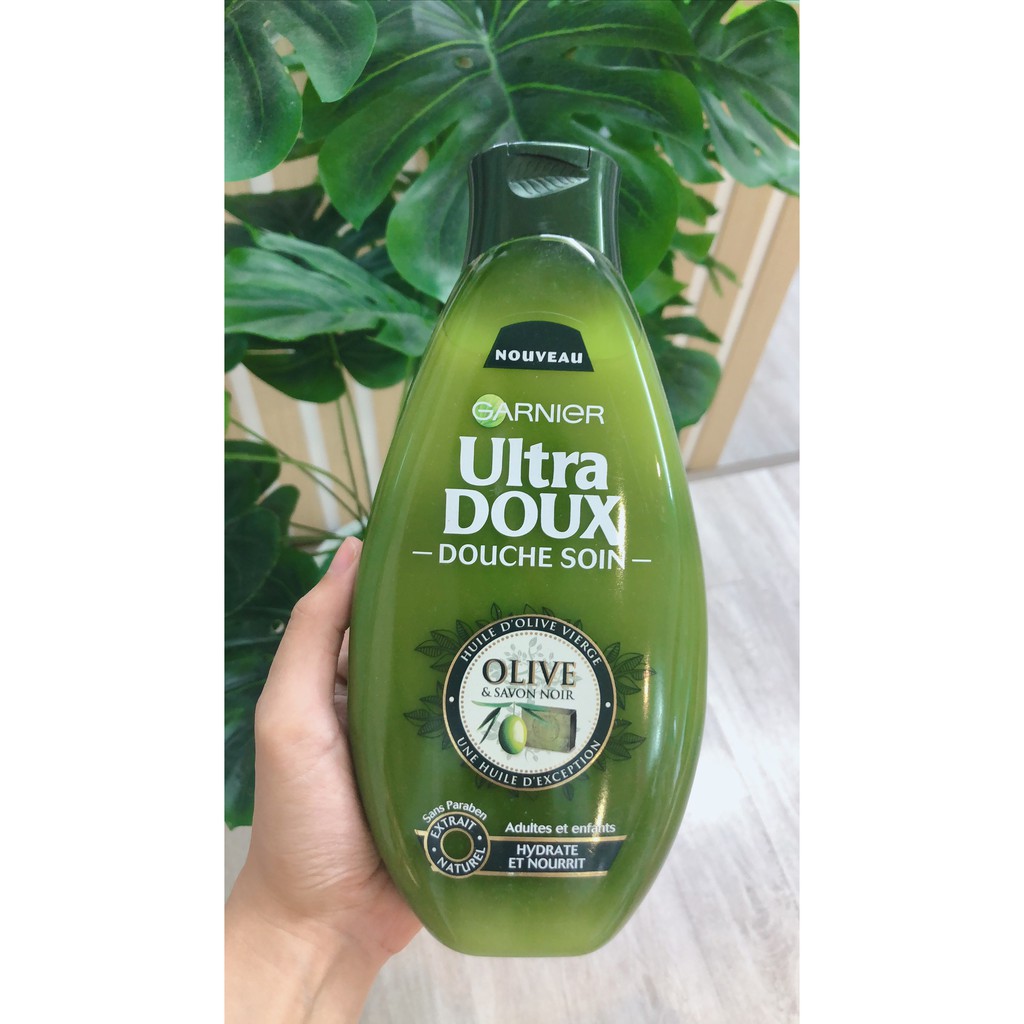 Sữa tắm giữ ẩm dưỡng da Garnier Ultra Doux Douche Soin Olive 500ml Ouibeaute