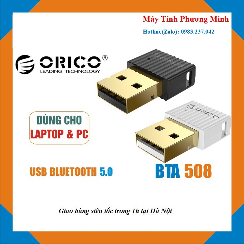 USB Bluetooth 5.0 Orico BTA-508 chính hãng cho PC - Laptop - Bảo hành 12 tháng