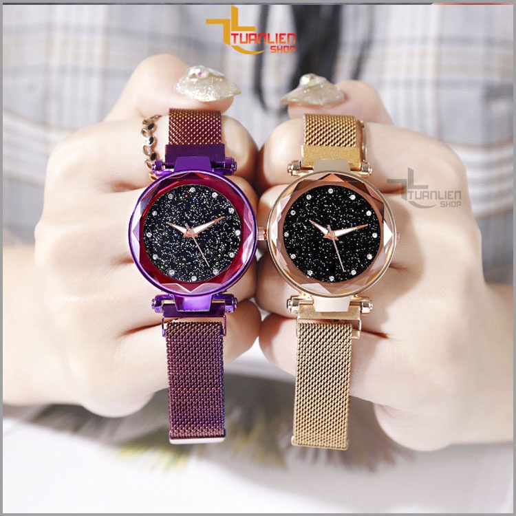 Đồng hồ nữ mặt vát 3D óng ánh dây thép nhuyễn sang trọng - TUANLIENSHOP
