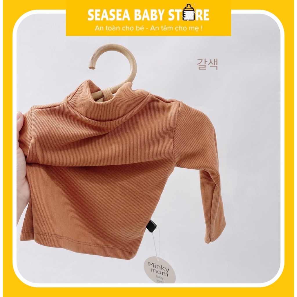 Áo Len Tăm MINKY MOM Cổ Cao 3 Phân Cho Bé, vải mềm mịn, an toàn cho bé  mã ALTTM03