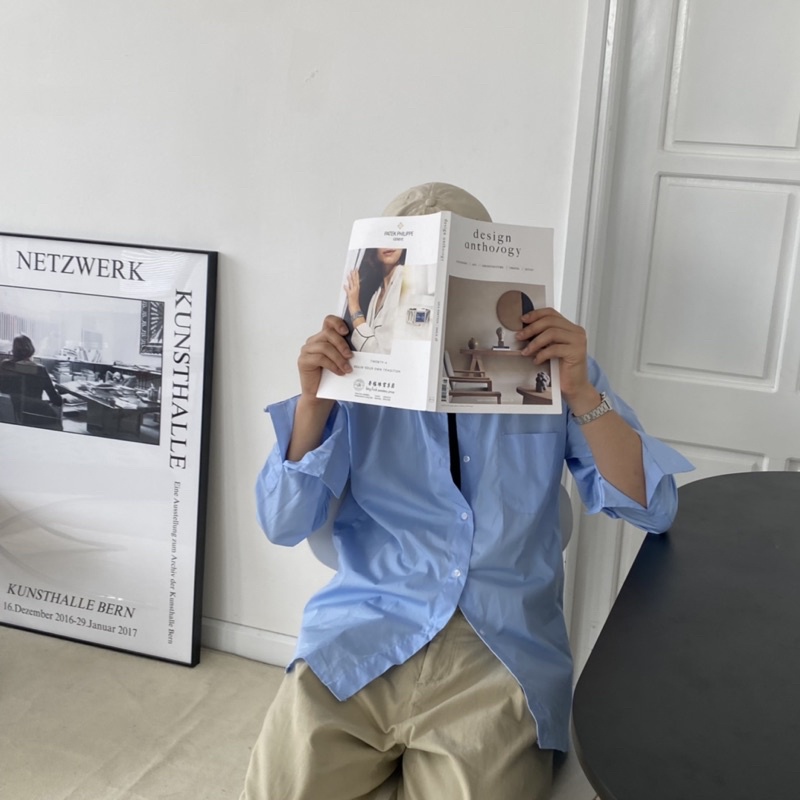 ÁO SƠ MI NAM - HEE BY OHI - Màu Xanh Nhạt Pastel