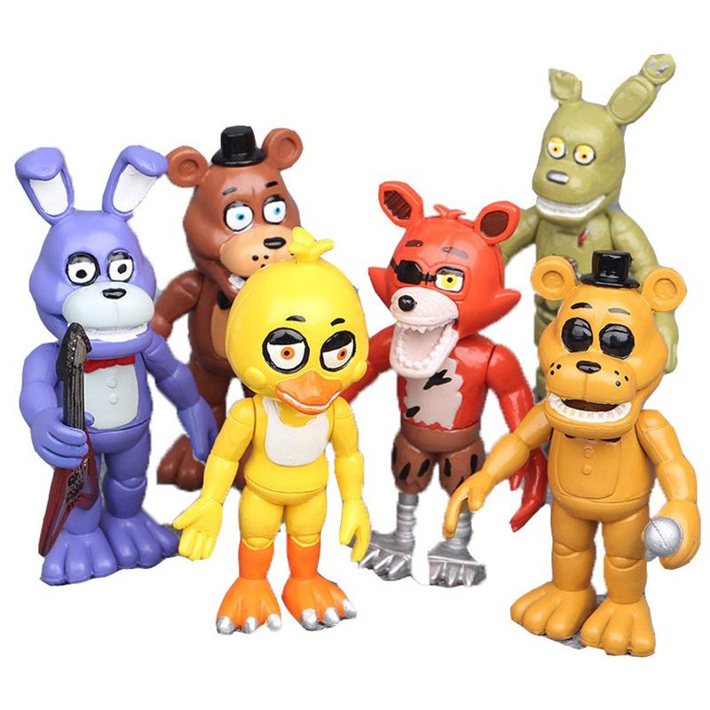Bộ 6 Mô Hình Nhân Vật Trong five fnaf nights at Freddy 'S Actions