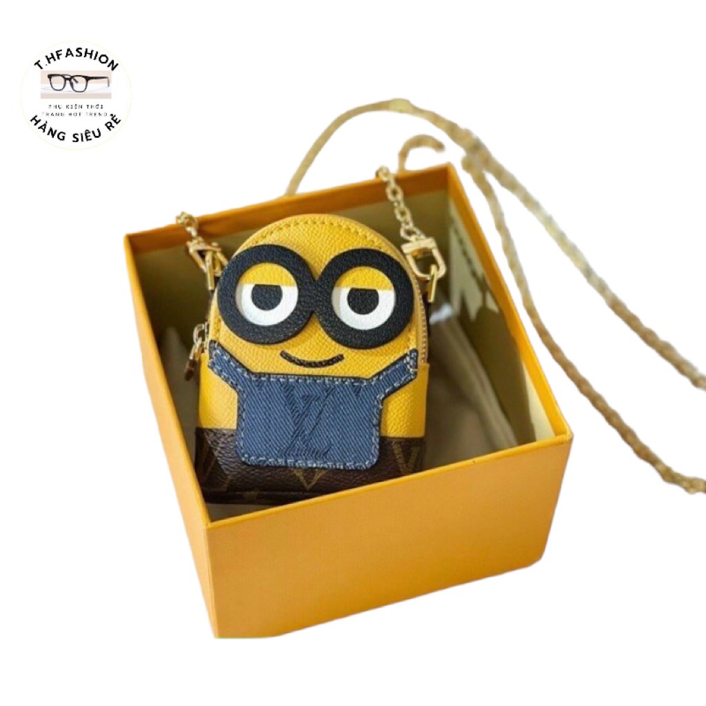 Freeship - Full hộp Túi xách nữ đeo chéo Minion cute chất da siêu mềm hàng loại 1 cao cấp