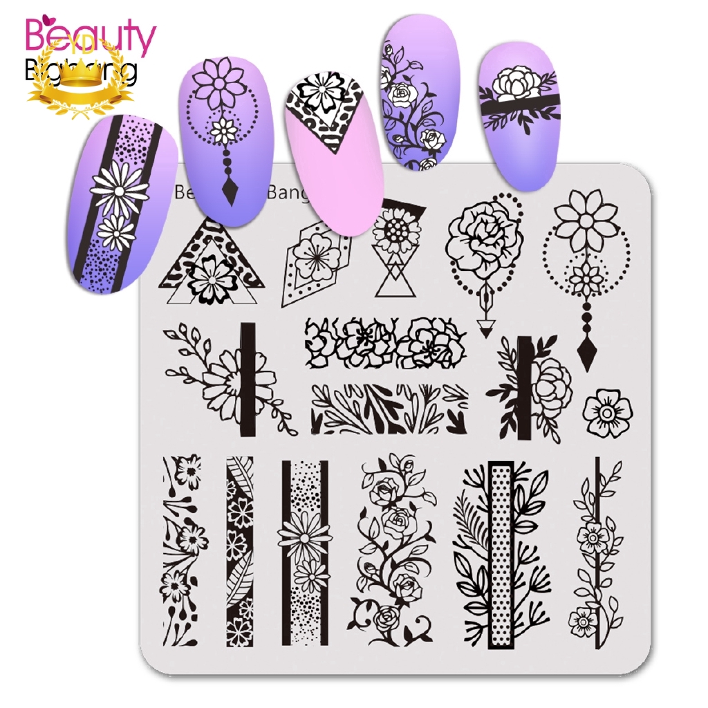 [Hàng mới về] Khuôn trang trí móng tay nghệ thuật họa tiết hoa xinh xắn 6x6cm