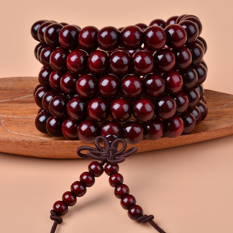 Vòng Tay Chuỗi 108 Hạt Gỗ May Mắn Thời Trang Cho Nam Nữ