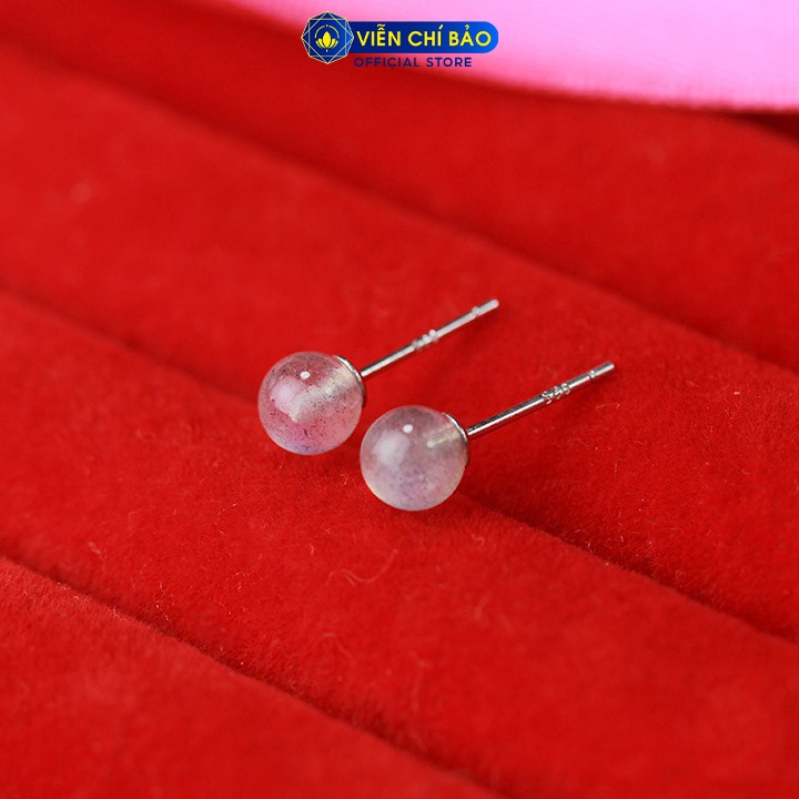 Bông tai bạc nữ đính đá mặt trăng chất liệu bạc 925 thời trang phụ kiện trang sức nữ Viễn Chí Bảo E032