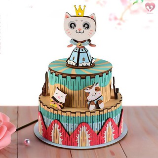 💕DIY Music Box Puzzle 3D Wood Model Puzzle Kits Rotating Craft Kits Unique Gift Toy for Girls