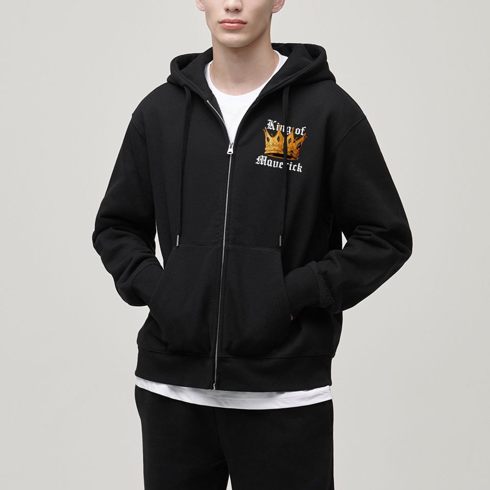 Áo khoác hoodie dây kéo chống nắng logo king MVR - Áo Cặp Nam Nữ với mẫu Queen MVR - MVR25022103