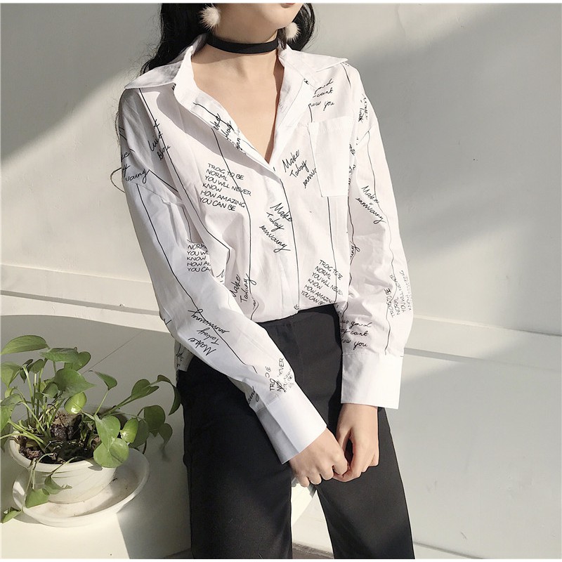 ÁO SƠ MI CHỮ NỔI ULZZANG(kèm hình thật) | BigBuy360 - bigbuy360.vn