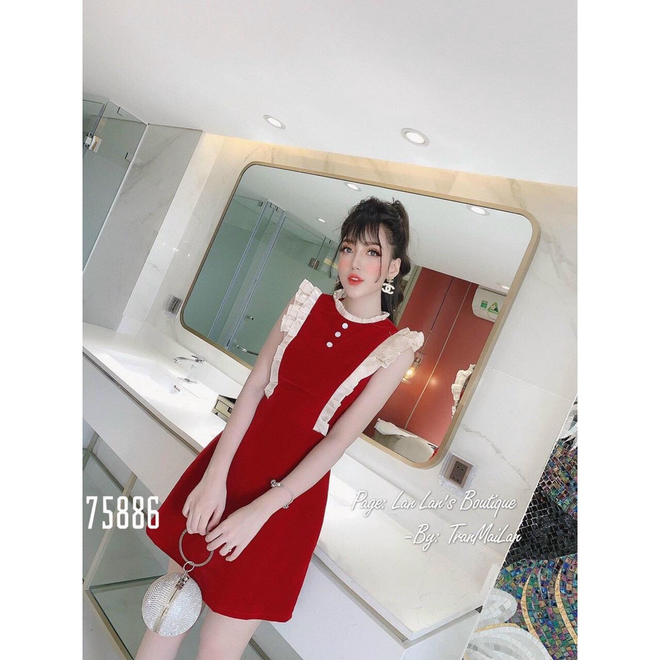 ĐẦM XÒE DỰ TIỆC CỔ BÈO PHỐI VOAN SIÊU XINH