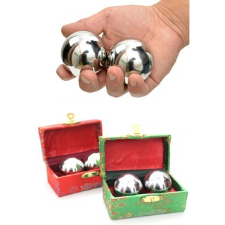 Bi lăn tập tay inox 1 HỘP 2 VIÊN có hộp đựng ❤️ Bi tập cơ tay, tập tậy tay trở nên linh hoạt dẻo dai❤️ Bi lăn tay giá rẻ