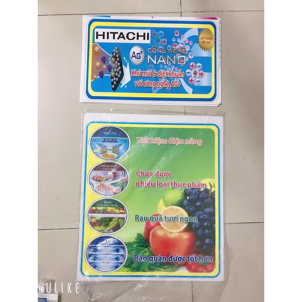 Miếng Dán/Tem Dán Tủ Lạnh HITACHI (mẫu 2)