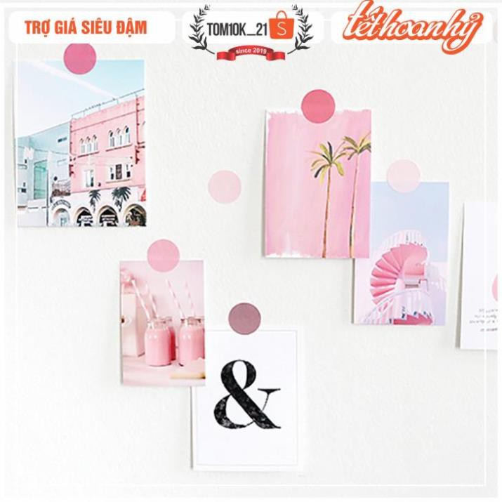 Set 4 vỉ Sticker tròn và chữ nhật dán note, phân mục, đánh dấu...