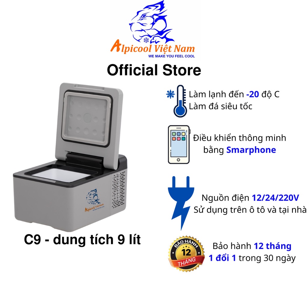 Official Store - Tủ lạnh mini ô tô Alpicool Việt Nam 36 lít 2 ngăn chính