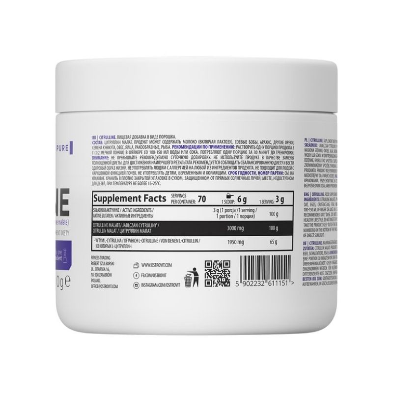 OSTROVIT CITRULLINE - TĂNG CƯỜNG SỨC MẠNH CƠ BẮP TRƯỚC TẬP  TẠI WHEYSINHVIEN.COM