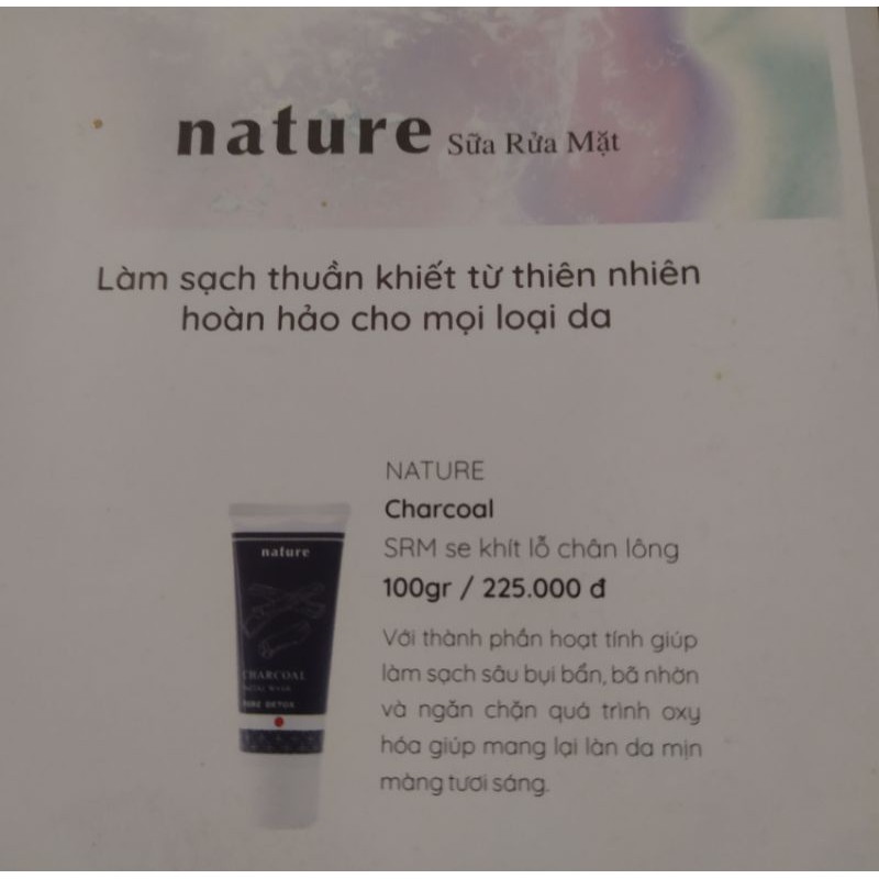 Sữa Rửa Mặt Than cho Da Dầu se khít lỗ chân lông Nature Charcoal Facial Wash Pore Detox100g