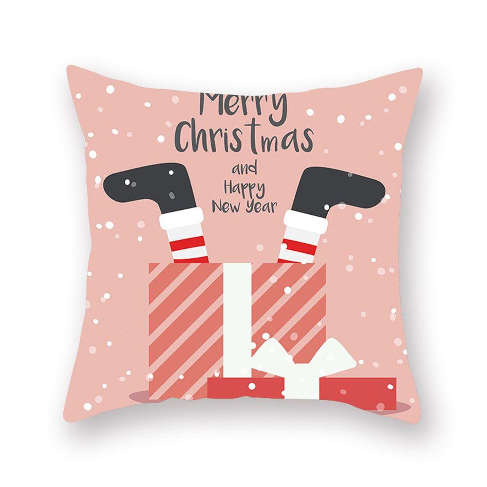 Vỏ Gối In Hình Ông Già Noel / Tuần Lộc Mềm Mại Dùng Làm Quà Tặng