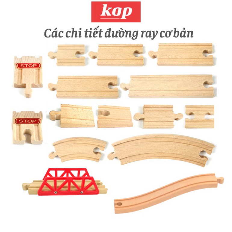 Chi tiết đường ray gỗ mở rộng - kết nối các mô hình cũ Đường ray xe lửa gỗ S020