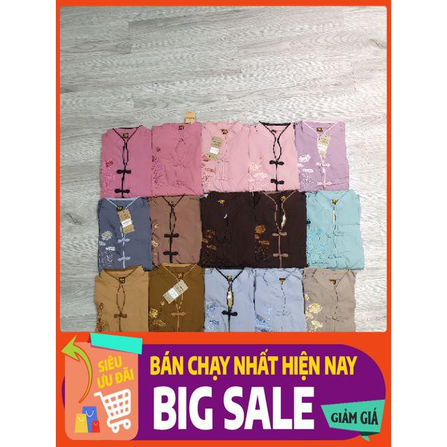 🕉️🕉️(KHÔNG LỢI NHUẬN) Quần áo Phật tử áo lam đi chùa Pháp Phục nữ cao cấp #bộ cổ tàu thêu sen kate nhật mát mịn | BigBuy360 - bigbuy360.vn