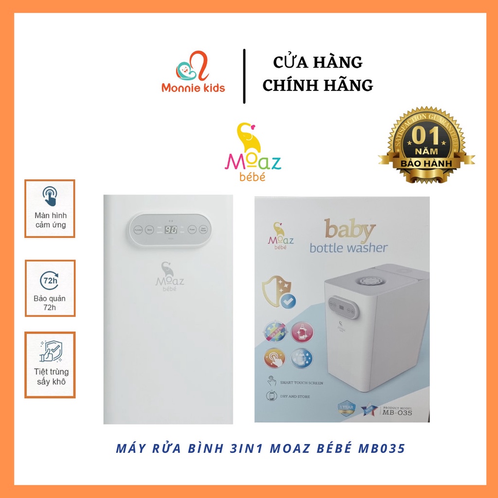 MÁY RỬA BÌNH 3IN1 CÓ TIỆT TRÙNG SẤY KHÔ MOAZ BÉBÉ MB035