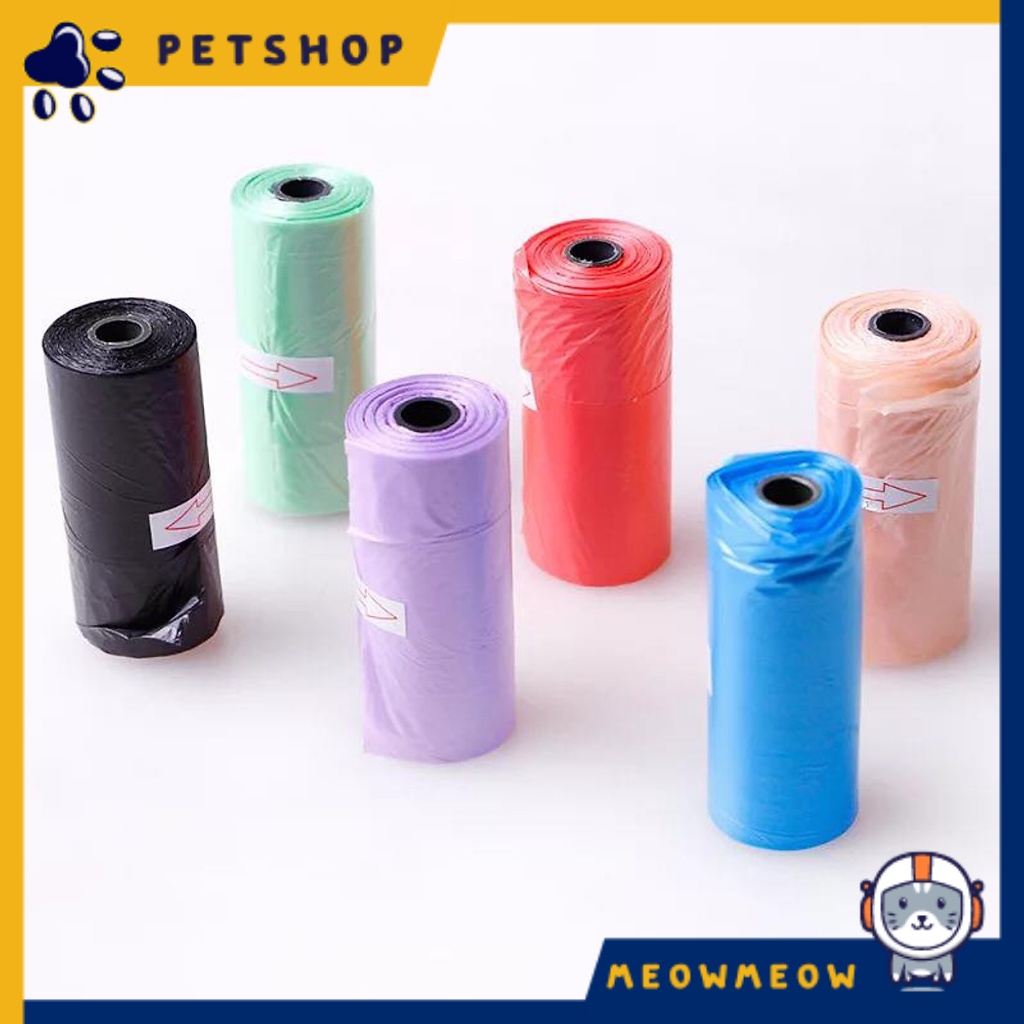 Túi đựng phân mèo tự phân hủy | Cuộn 15 túi 30x20cm.