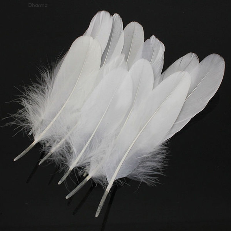 Set 50 lông ngỗng màu trắng tự nhiên kích thước 6-8inch/ 15-20cm đa năng