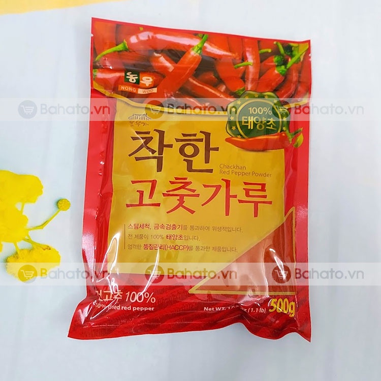 Bột ớt (red pepper powder) Hàn Quốc Noong Woo gói 500g
