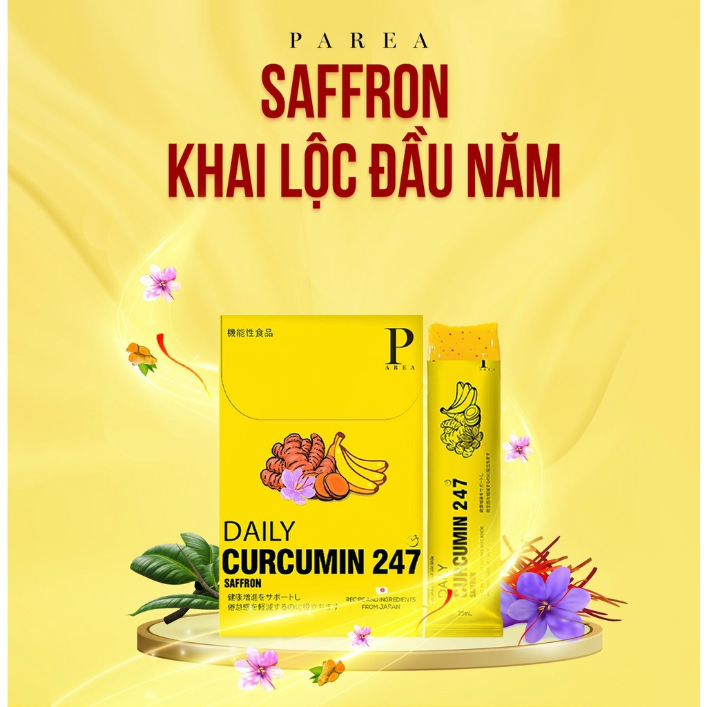 Thạch nghệ Saffron vị chuối 247 từ Nhật Bản, bổ sung tinh chất nghệ Nano Curcumin , tăng cường hệ miễn dịch của cơ thể