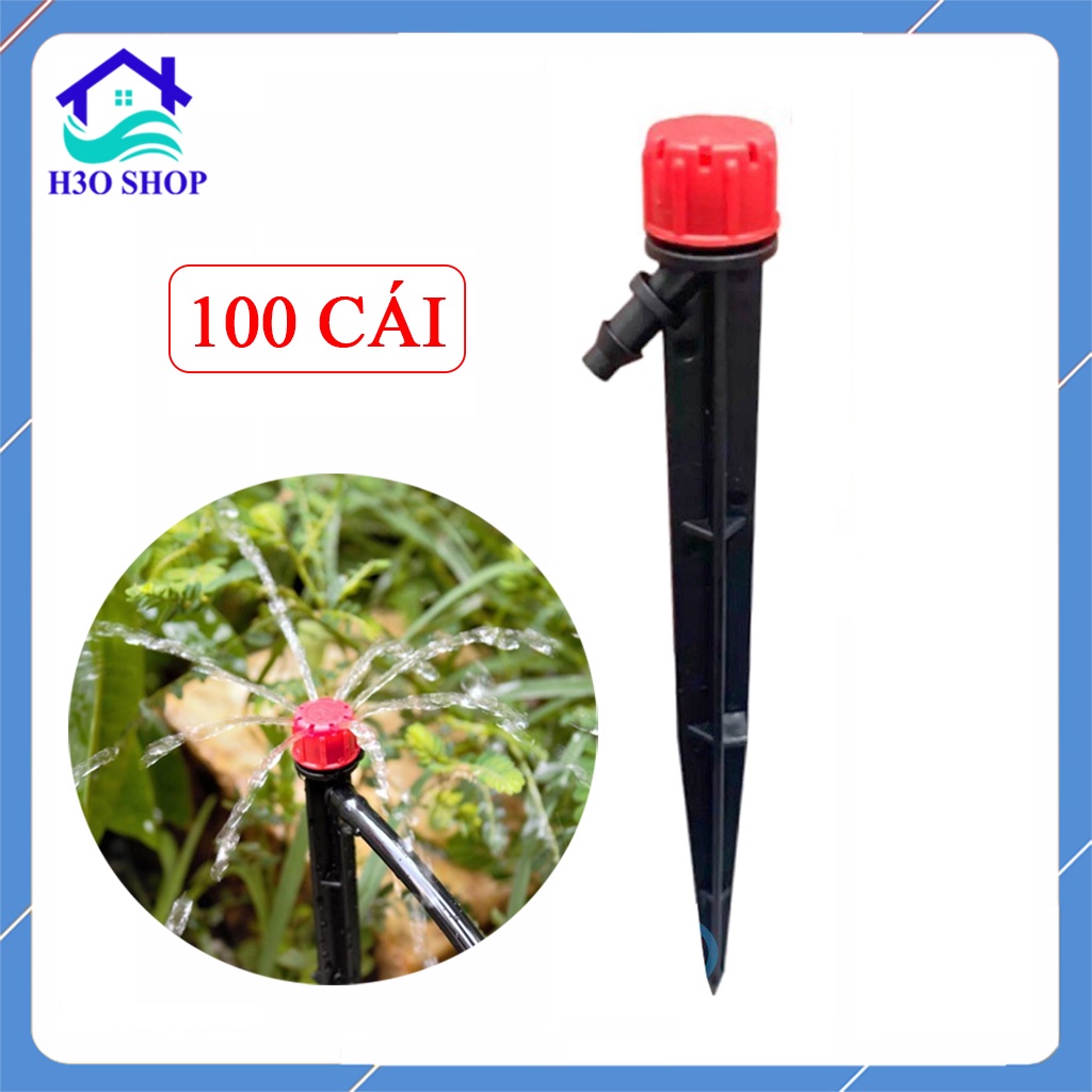 Béc tưới cây 8 tia que cắm liền loại tốt - Tưới nhỏ giọt điều chỉnh được lưu lượng nước và bán kính tưới