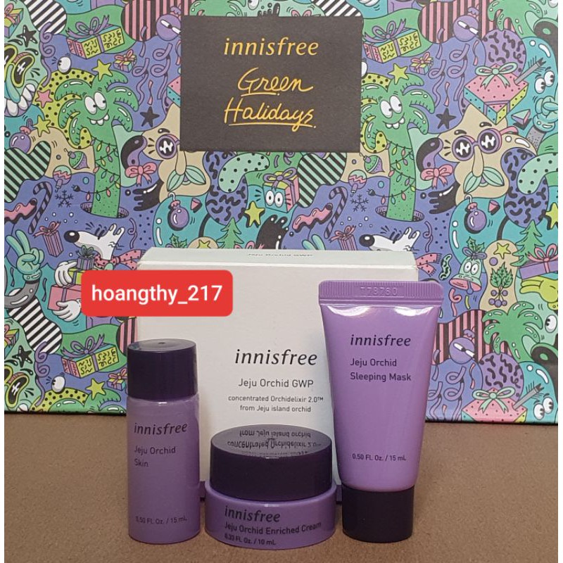 ( NEW 2021 ) Bộ sản phẩm dưỡng da ngăn ngừa lão hóa Innisfree Jeju Orchid Kit