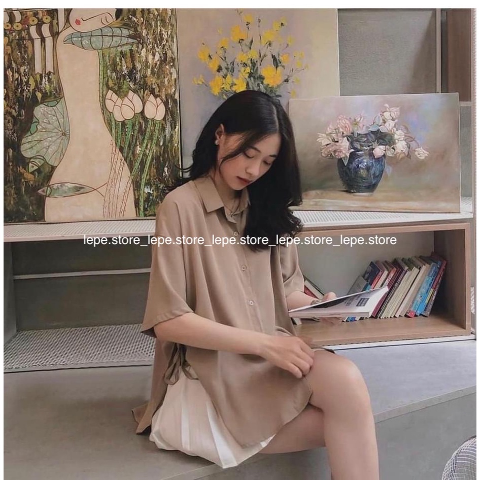 [SẴN] Áo sơ mi tay lỡ thắt dây chất voan mềm mại không sợ nhăn basic | BigBuy360 - bigbuy360.vn