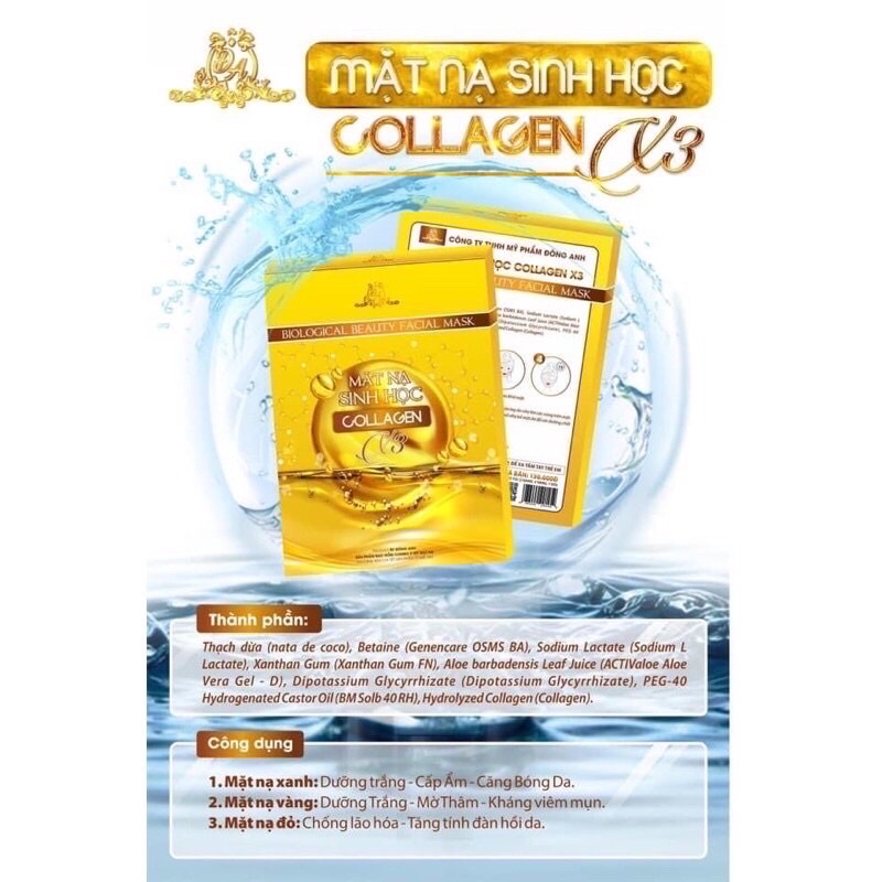 Combo kem Face x3 + Mặt Nạ Sinh Học Collagen X3 ( Hộp 5 miếng ) Đông Anh Chính Hãng