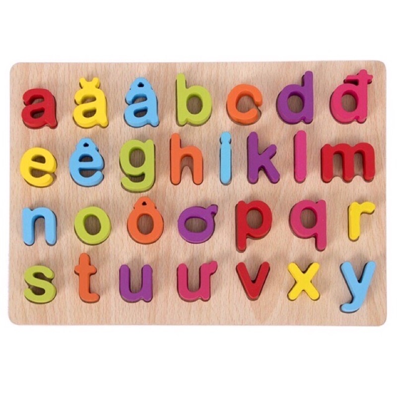 Bảng Chữ Cái Tiếng Việt Nổi Bằng Gỗ MICLIK - Đồ Chơi Thông Minh Montessori Cho Bé