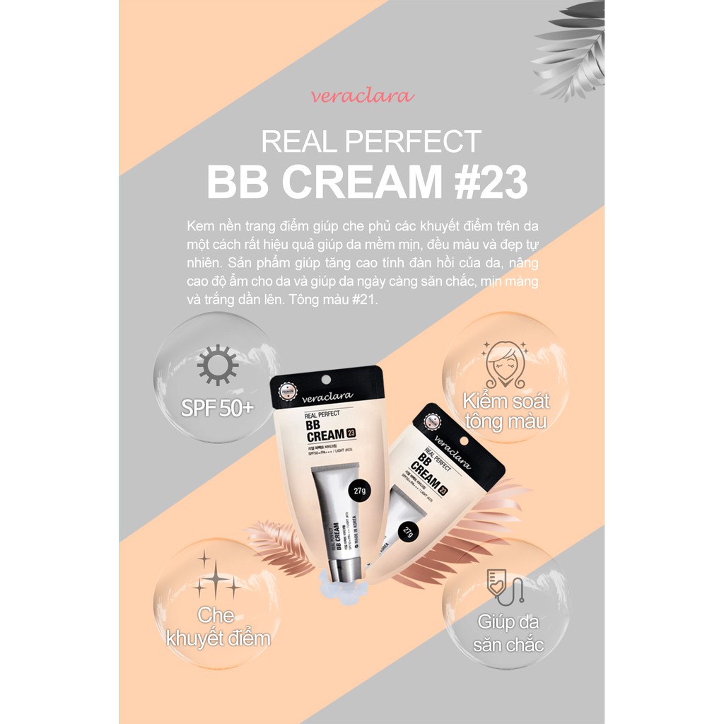 Kem Nền Trang Điểm Veraclara Real Perfect BB Cream #23 27g