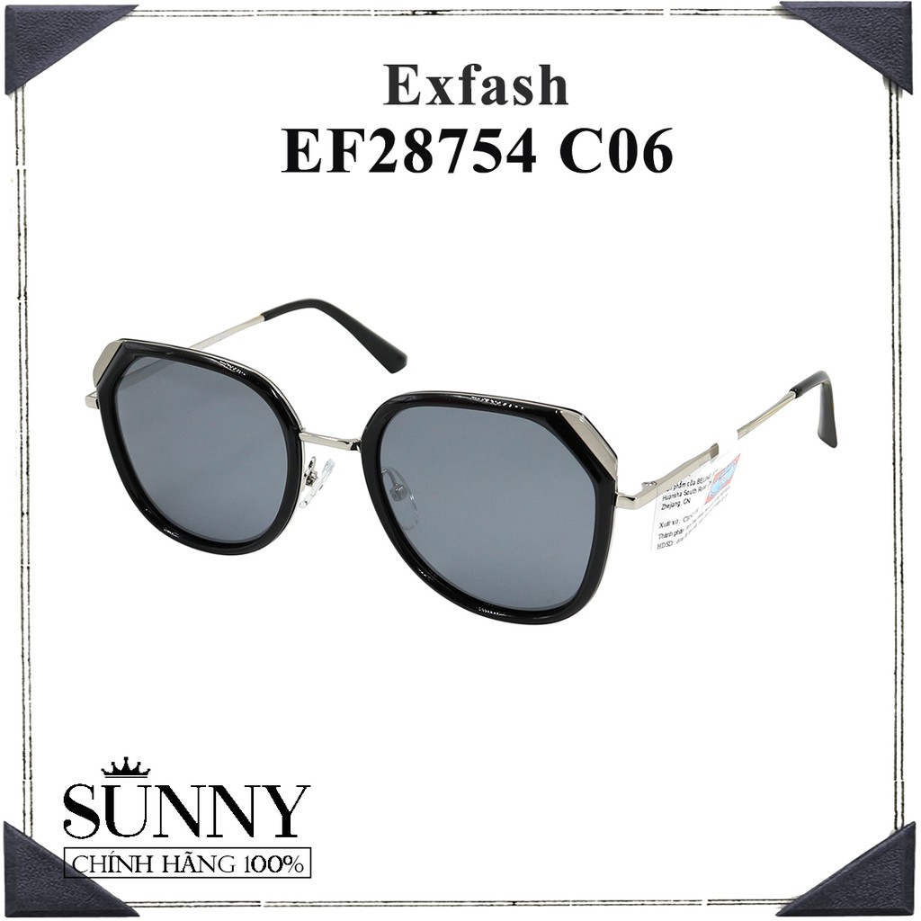 EF28754 - kính mát nam nữ Exfash chính hãng Korea, kèm tem thẻ chống hàng giả do bộ công an cấp