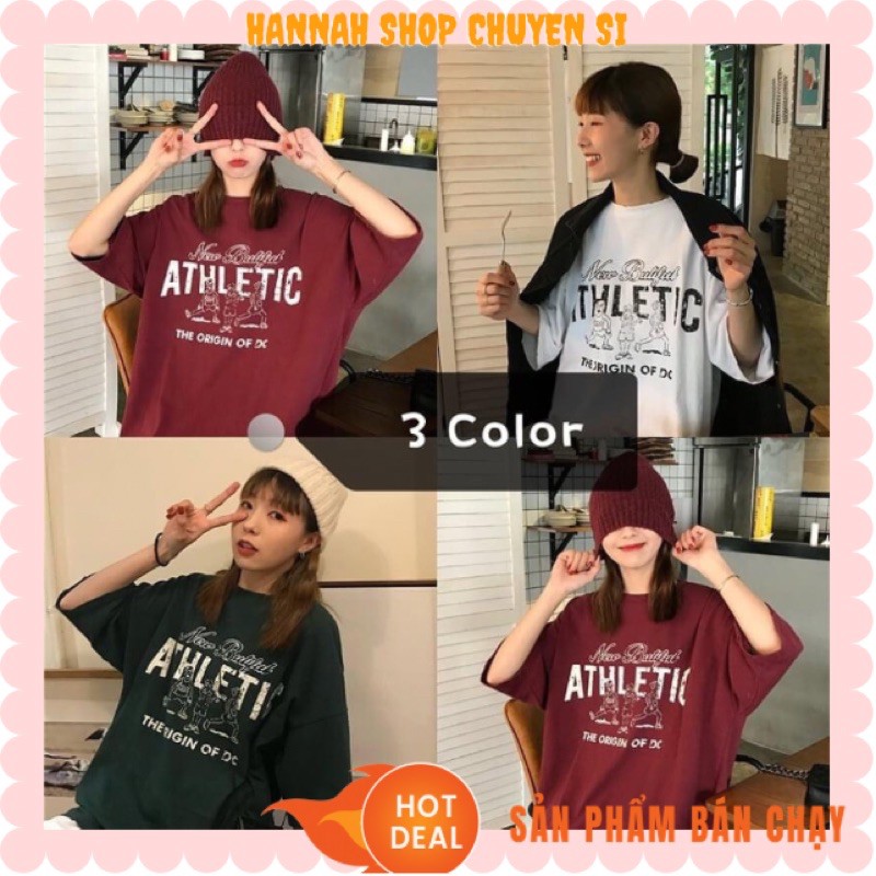 [FREESHIP] Áo Thun Tay Lỡ 💖 Form Rộng Unisex Nam Nữ 💖 Phong Cách Ulzzang Hàn Quốc ATHLETIC - Ảnh thật ở cuối