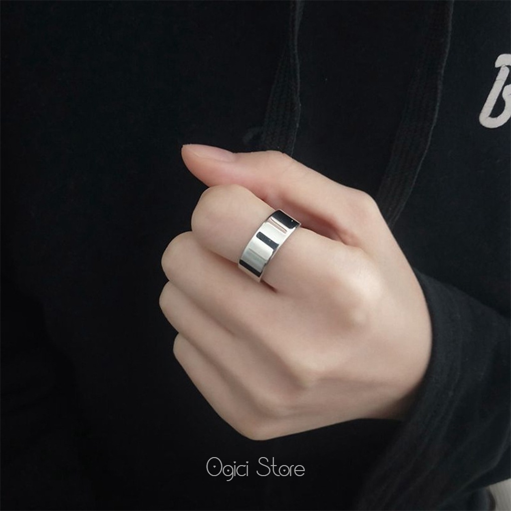 Nhẫn trơn cá tính phong cách hiphop thời trang hàn quốc, Nhẫn nam nữ titan không gỉ, Unisex