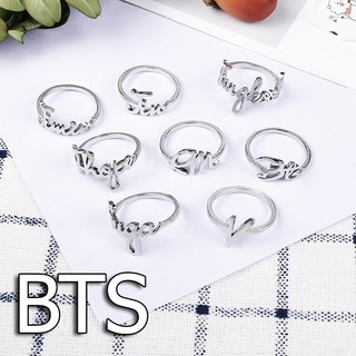 Nhẫn titan BTS chạm khắc tinh xảo f128